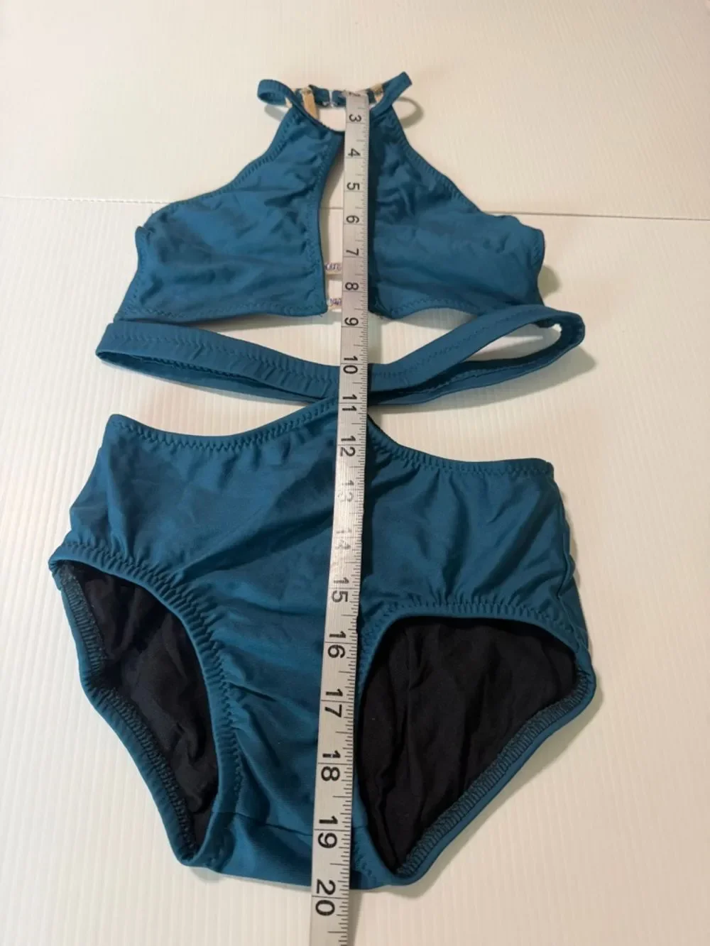Custom made dance costume blue bling 2 piece style LC-large child
